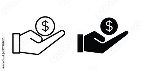 Hand holding money icon - vector illustration eps10