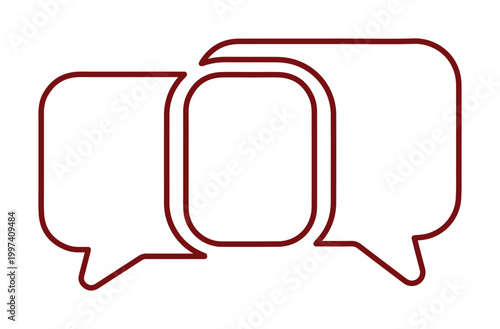 Minimalist chat bubble vector icon, modern communication symbol, simple speech balloon graphic for digital interface design, conversation element isolated on White Background