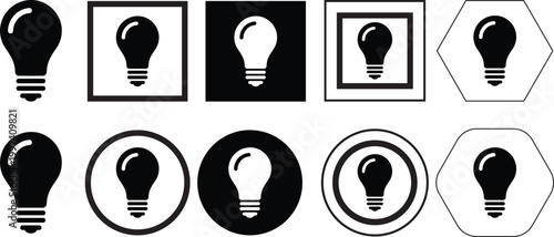 Lightbulb Icon Collection – Lightbulb Dotted Circles Halftones Geometric Dots Gradient – Dot Spray Gradient Vector Set – Lightbulb Illustration Halftone Gradient