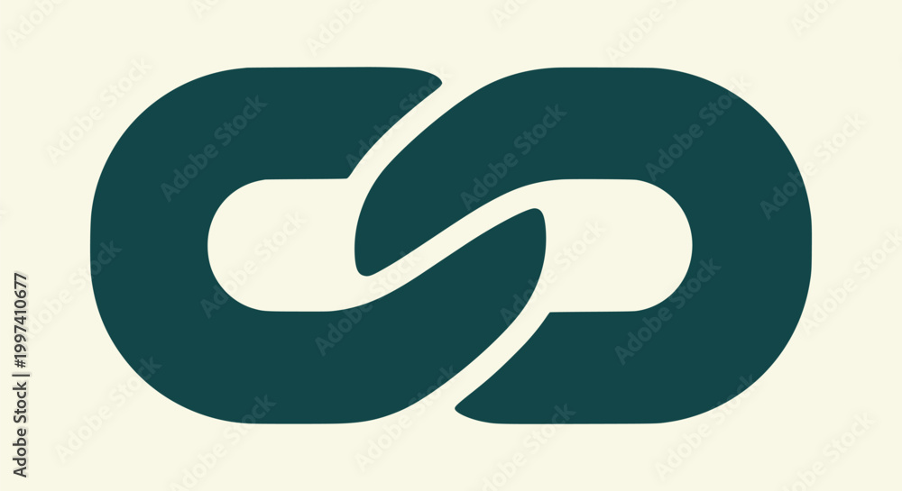 Obraz premium Modern Abstract Interlocking Chain Link Logo Design for Corporate Identity and Global Synergy.
