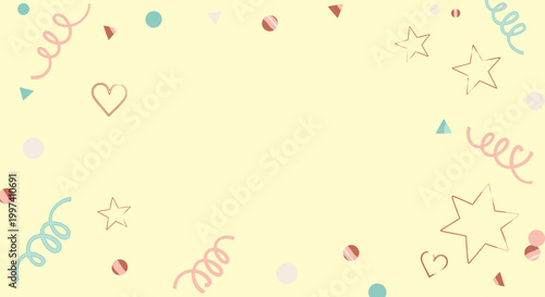 Celebration Background with Confetti and Festive Decorations