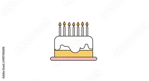 Celebration Cake with Candles, Festive Birthday Treat