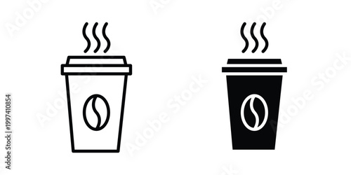 Hot coffee cup icon - vector illustration eps10