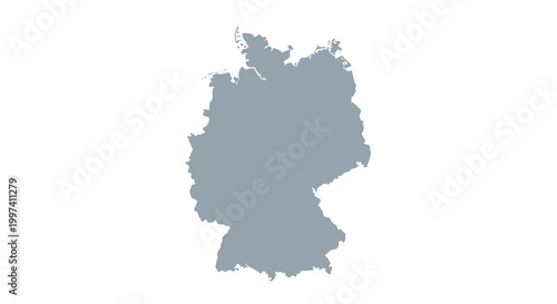 A monochromatic depiction showcases the geographical outline of germany a central european nation high quality professional detailed modern