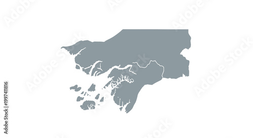 A simplified gray toned outline depicting the geographical shape of the african continent high quality professional detailed modern