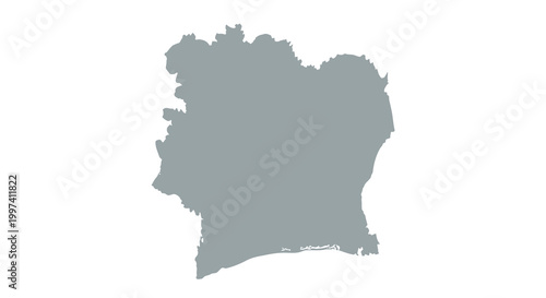 A grayscale outline depicts the geographical shape of the african nation of benin showing its borders high quality