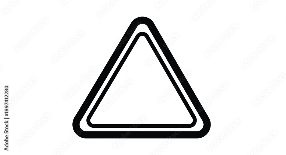 Obraz premium triangle outline with bold black lines on white background