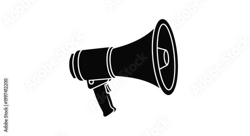 megaphone silhouette on white background high quality professional