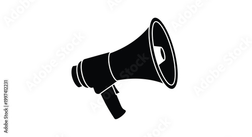 megaphone silhouette on white background high quality professional