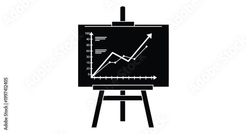 blackboard with graph chart on easel high quality