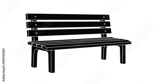 bench silhouette on white background high quality professional