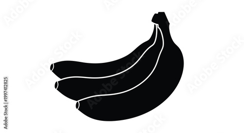 banana silhouette on white background high quality professional
