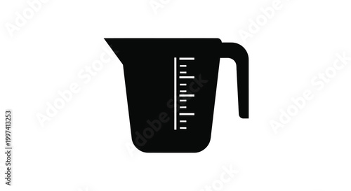 measuring cup silhouette on white background high quality