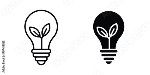 Lightbulb with leaf icon - vector illustration eps10