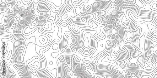 Abstract topographic contours map background. Ocean topographic line map with curvy wave isolines vector Topographic Map.	