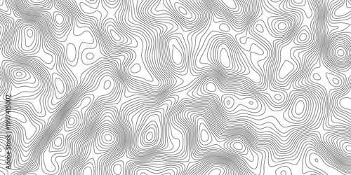 Abstract topographic contours map background. Ocean topographic line map with curvy wave isolines vector Topographic Map.	