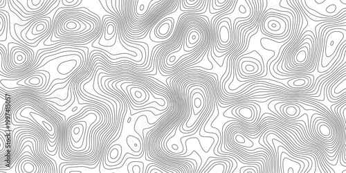 Abstract topographic contours map background. Ocean topographic line map with curvy wave isolines vector Topographic Map.	