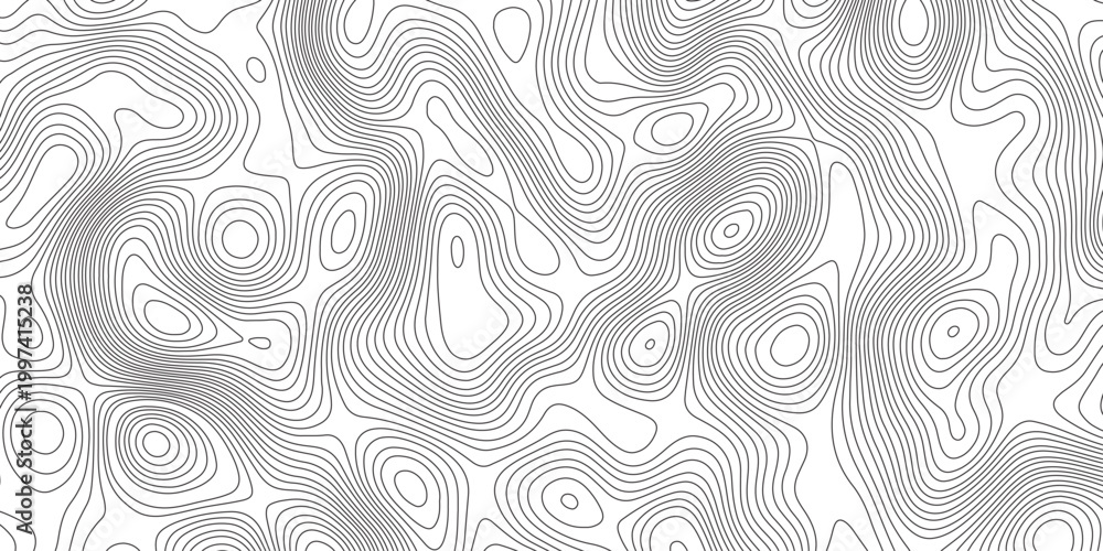 Obraz premium Abstract topographic contours map background. Topographic map and landscape terrain texture grid. Modern design with White background with topographic wavy pattern design. Black-white background.