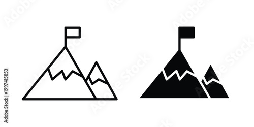 mountain peak icon - vector illustration eps10