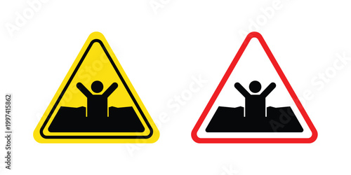 Mud warning sign - vector illustration eps10