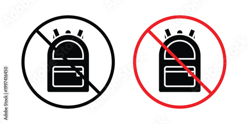 No backpacks allowed sign - vector illustration eps10