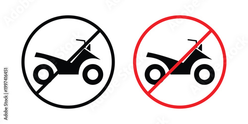 No all terrain vehicle sign - vector illustration eps10
