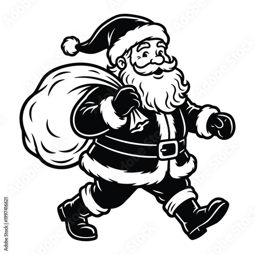 Santa claus carrying a large sack of gifts