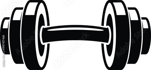 Single Dumbbell Icon Vector Graphic Representation of Fitness Equipment