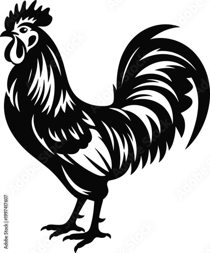 Rooster SVG - Chicken Poultry Bird Farm Animal Silhouette Clip Art Cut File