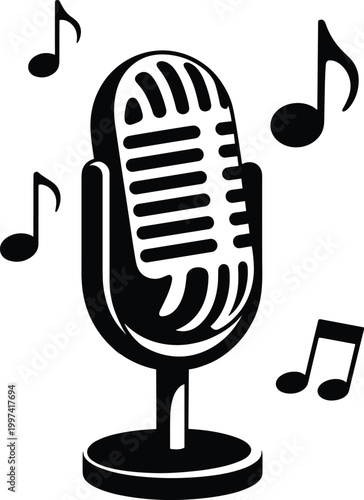 Microphone SVG PNG Cricut Singing SVG Music Mic Microphone Silhouette svg
