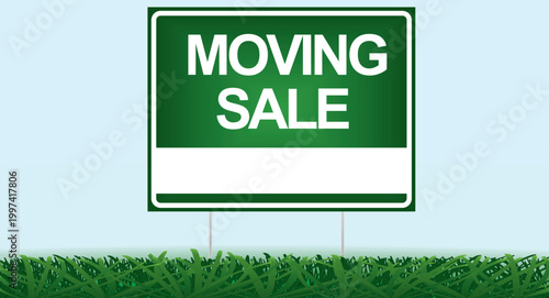 Moving sale yard sign. vector