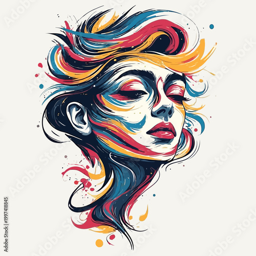 Abstract Woman Face Very Cool Design