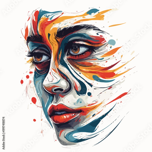 Abstract Woman Face Very Cool Design