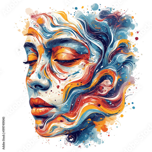 Abstract Woman Face Very Cool Design