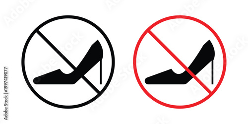 No high heels sign - vector illustration eps10