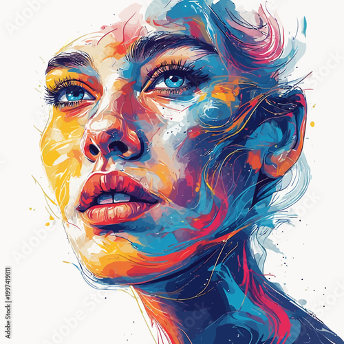 Abstract Woman Face Very Cool Design