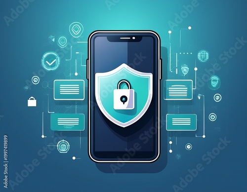 mobile security verification ensures secure smartphone access digital trust shield represents verified mobile protection cyber security smartphone supports trusted device verification