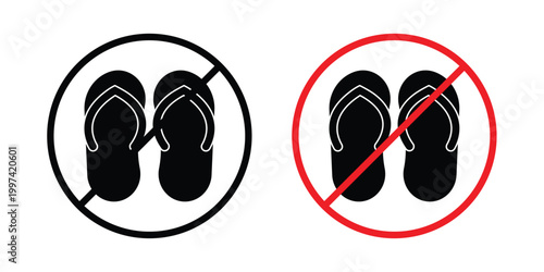 No sandals sign - vector illustration eps10