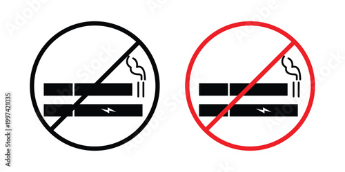 No smoking including electronic cigarettes sign - vector illustration eps10
