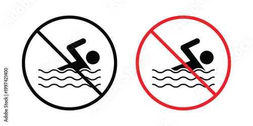 No swimming sign - vector illustration eps10