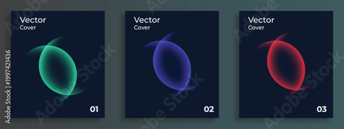 Canvastavla Set of vibrant color gradient round shapes