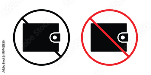 No wallet sign - vector illustration eps10