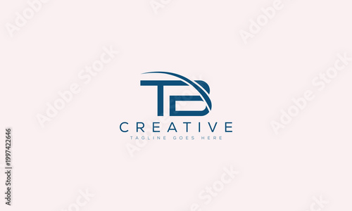 Modern creative logo with 'tb' letters and curved design element, tb letters