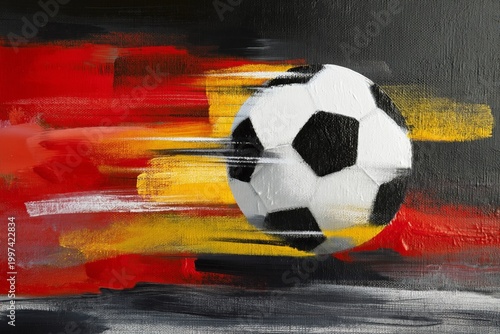 Soccer Ball Moves Across Canvas With Colorful Background