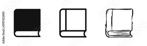 Closed Book Icons Set for Education and Reading Concept