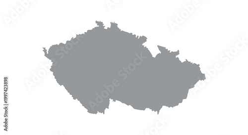 A grayscale map depicts the country of the czech republic showcasing its geographical boundaries and shape high quality