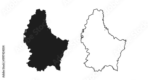 Two depictions of andorra s country outline are shown one filled black the other white with a black border
