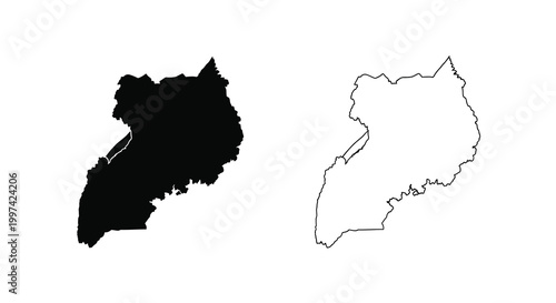 Photos A visual representation showcases uganda s national outline in both filled black