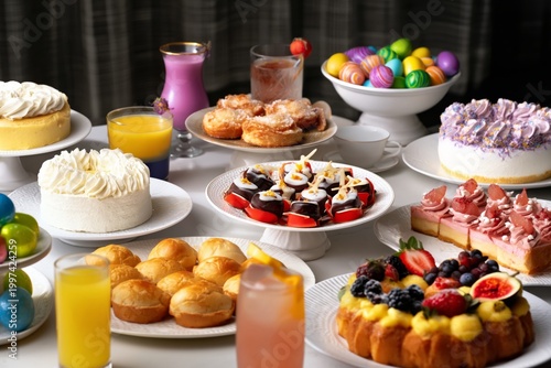Sweet Treats on Display at a Dessert Table During a Festive Gathering in a Co...