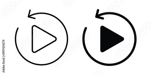 Play again icon - vector illustration eps10